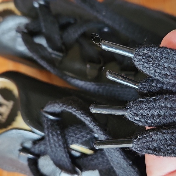 FLY London Mousse Black Lace Up Platform Wedge Sz 39 US 8 - Picture 12 of 14